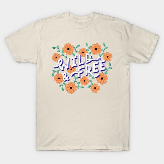 Wild and Free floral T-Shirt by Violet Poppy Design